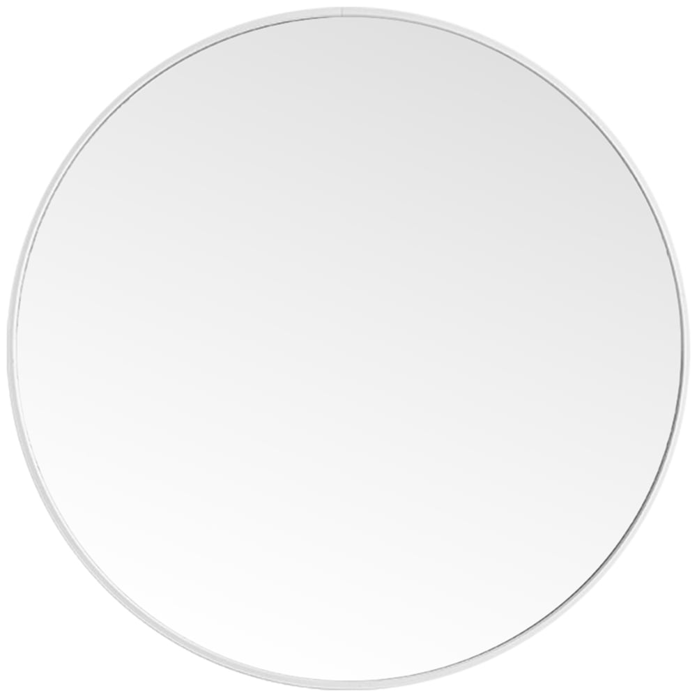 Living and Home White Frame Nordic Wall Mounted Bathroom Mirror 40cm