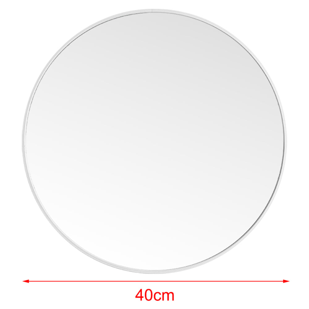 Living and Home White Frame Nordic Wall Mounted Bathroom Mirror 40cm