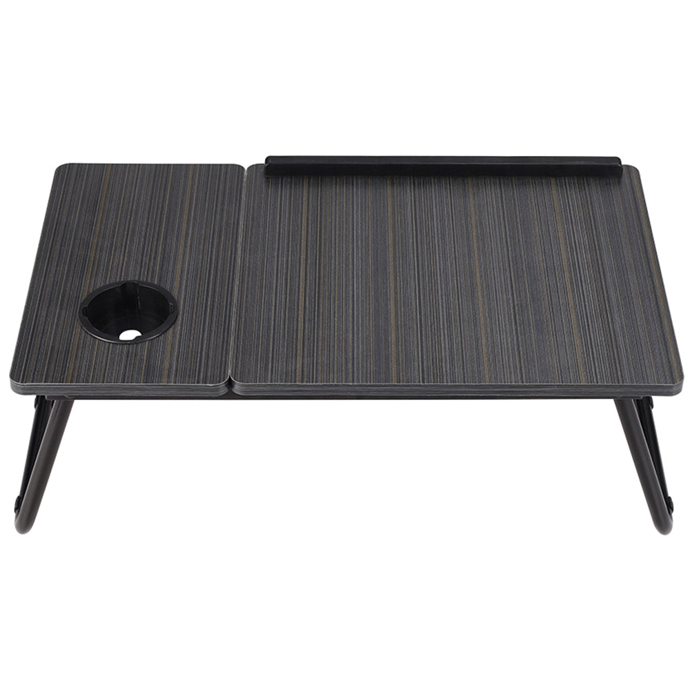 Adjustable Laptop Bed Desk with Cup Holder (Black)