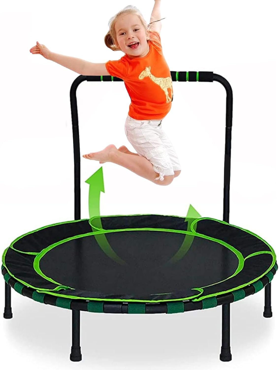 36''Mini Foldable Trampoline with Safety Padded Protective Cover Indoor & Outdoor for Kids