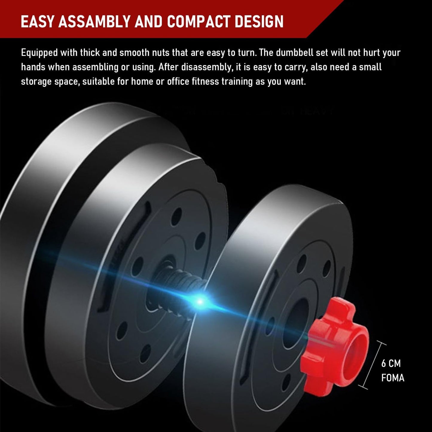40kg Dumbbells and Barbell Weight Set - Adjustable Dumbbells Set with Connecting Rod - Training Equipment for Men and Women for Home Training, Lifting, Fitness, Gym, Workout