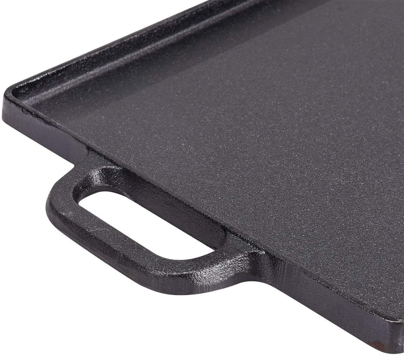 Double Sided BBQ Griddle Plate 44x23cm Non Stick Coating and Flat Surface for Gas and Electric Hobs