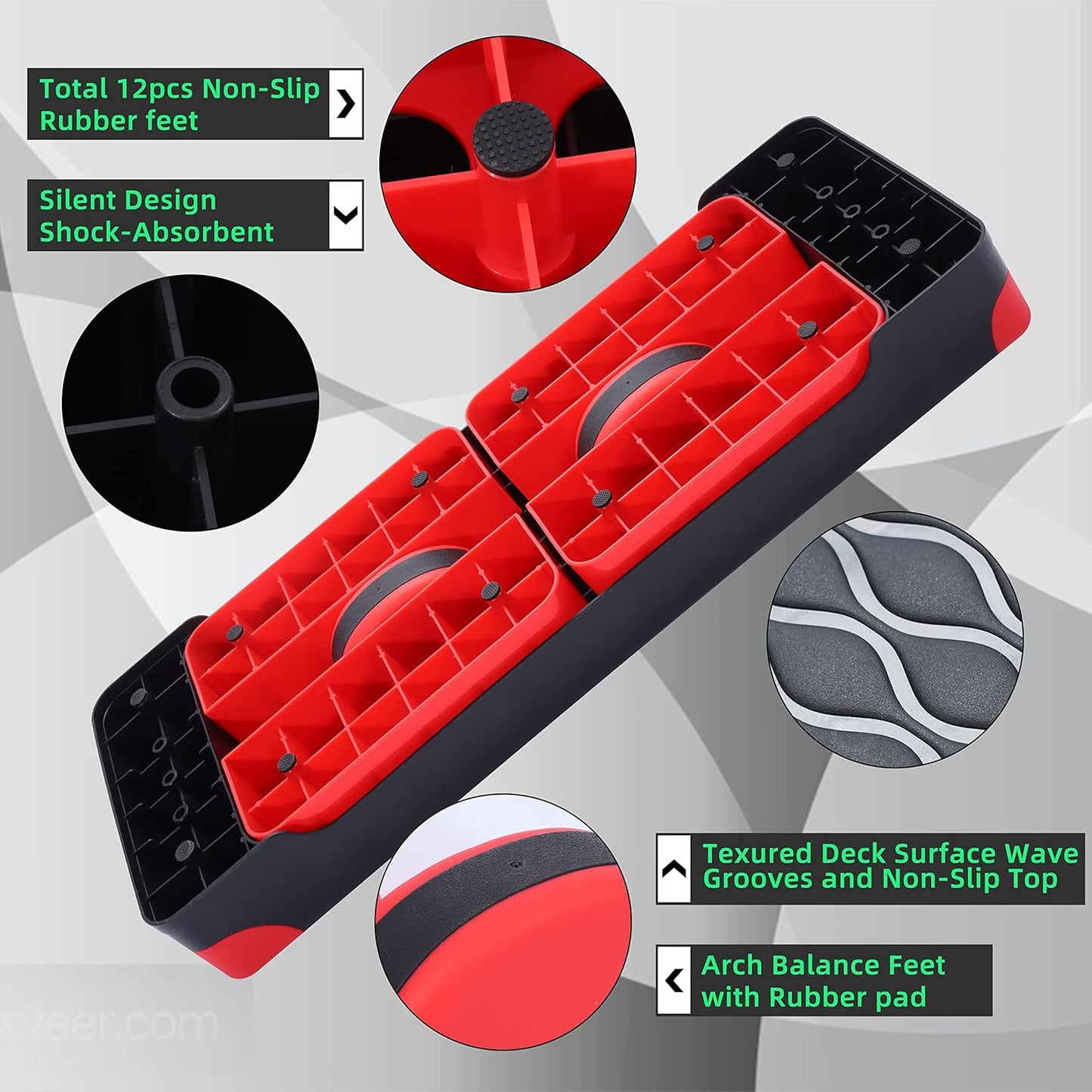 PP PERFORMANCE Height Adjustable Aerobic Step for Exercise Workout with 10cm 15cm Fitness Levels