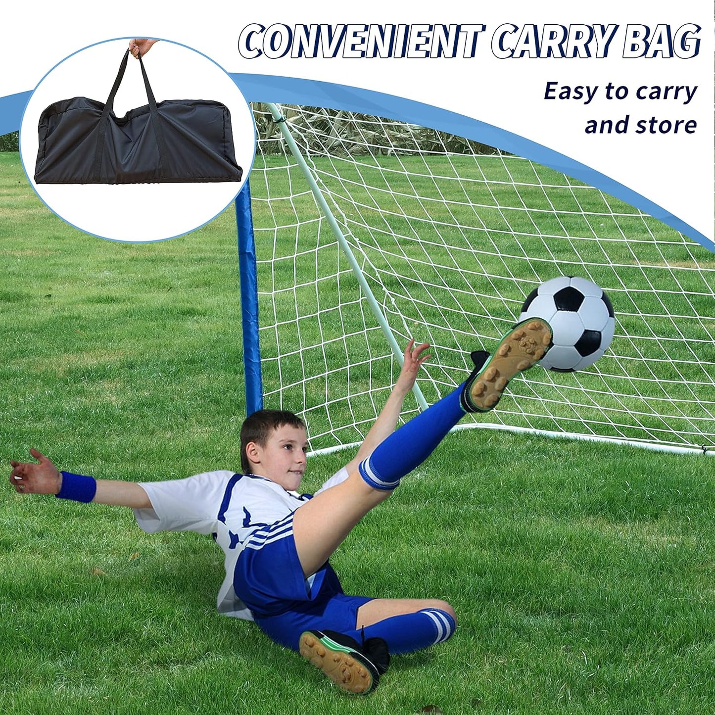 NORTHERN STONE 8x5ft Steel Frame Portable Garden Football Goal