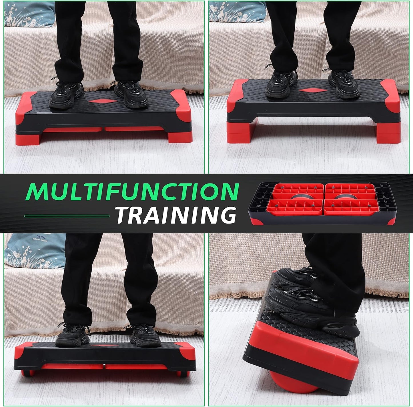 PP PERFORMANCE Height Adjustable Aerobic Step for Exercise Workout with 10cm 15cm Fitness Levels