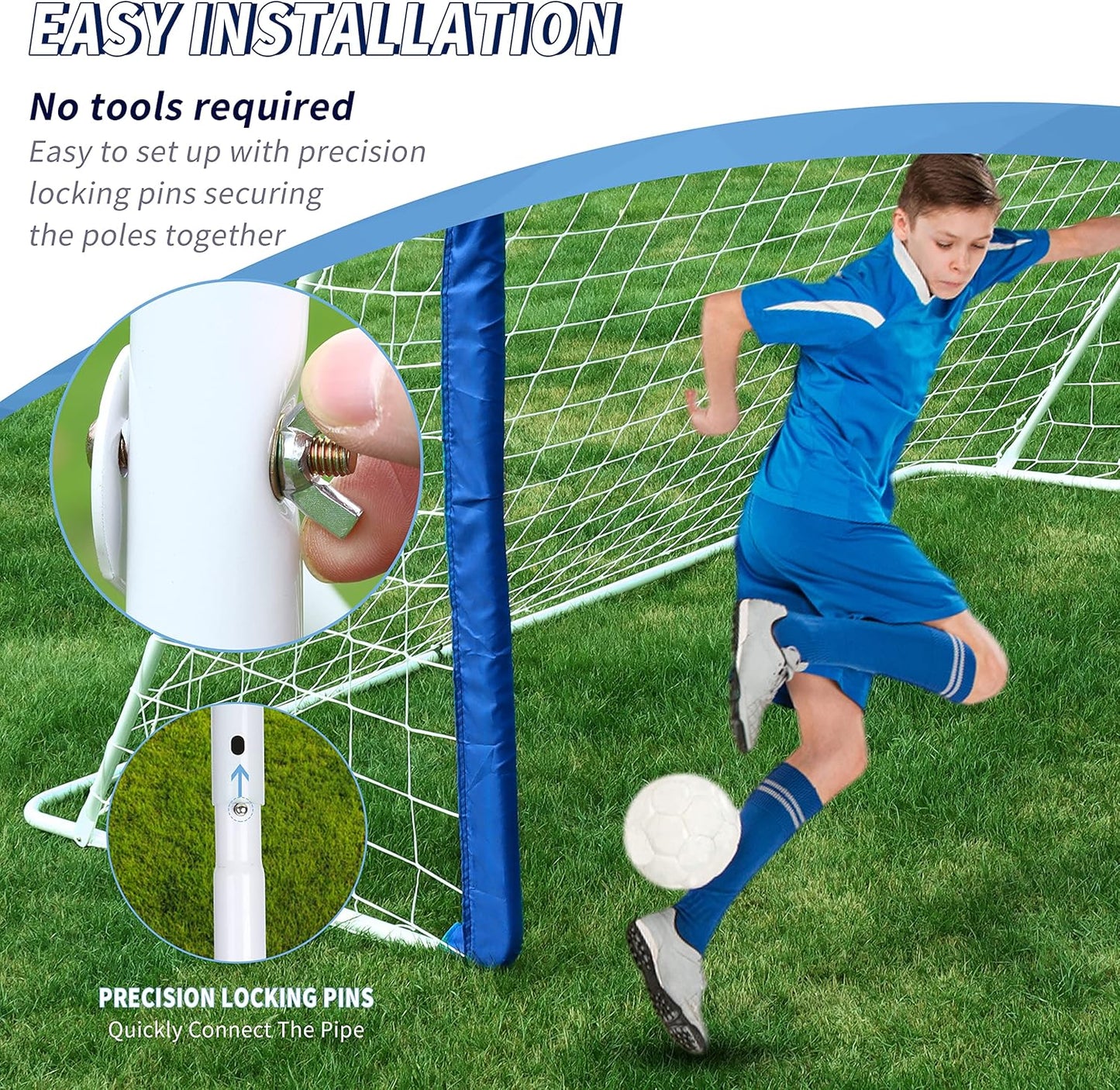 NORTHERN STONE 8x5ft Steel Frame Portable Garden Football Goal