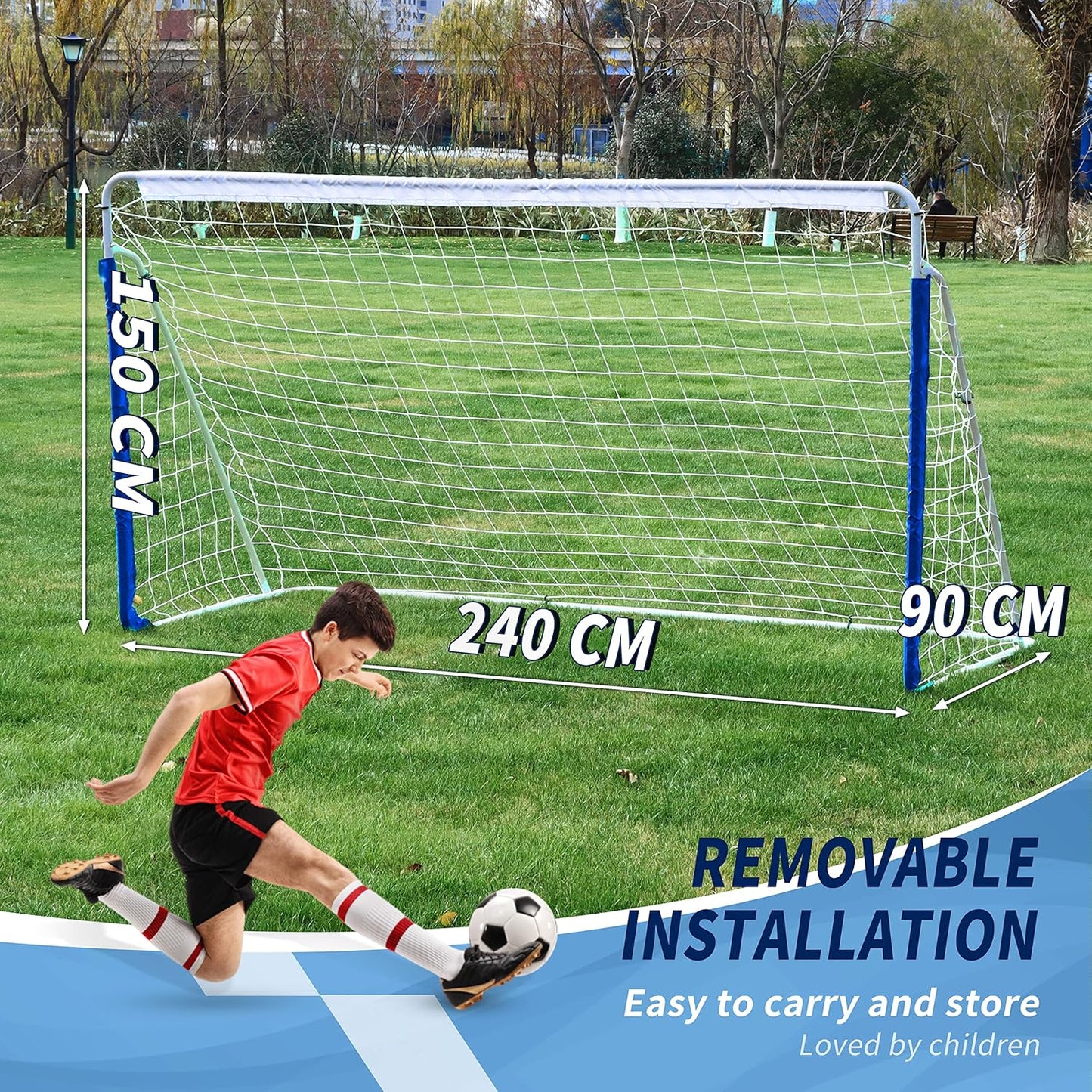 NORTHERN STONE 8x5ft Steel Frame Portable Garden Football Goal