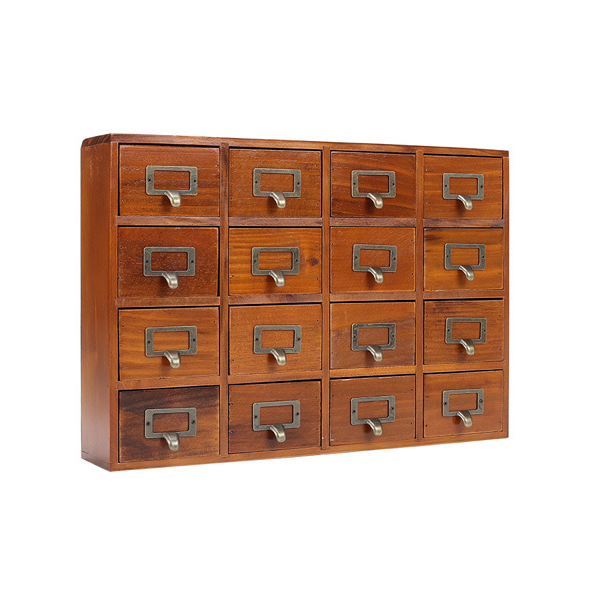 Living & home Retro Wooden Drawer Organzier Box
