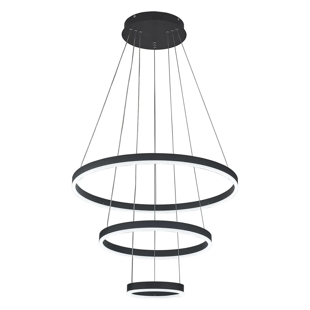 Modern 3 Ring Aluminum Round Hanging LED Pendant Light
