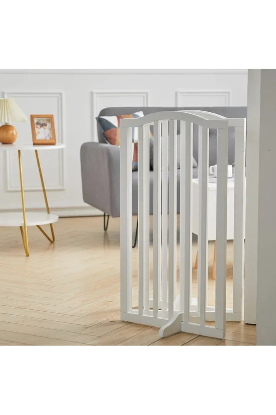Wooden Foldable Freestanding 3 Panel Pet Gate Living and Home