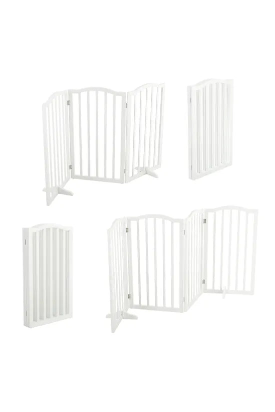 Wooden Foldable Freestanding 3 Panel Pet Gate Living and Home