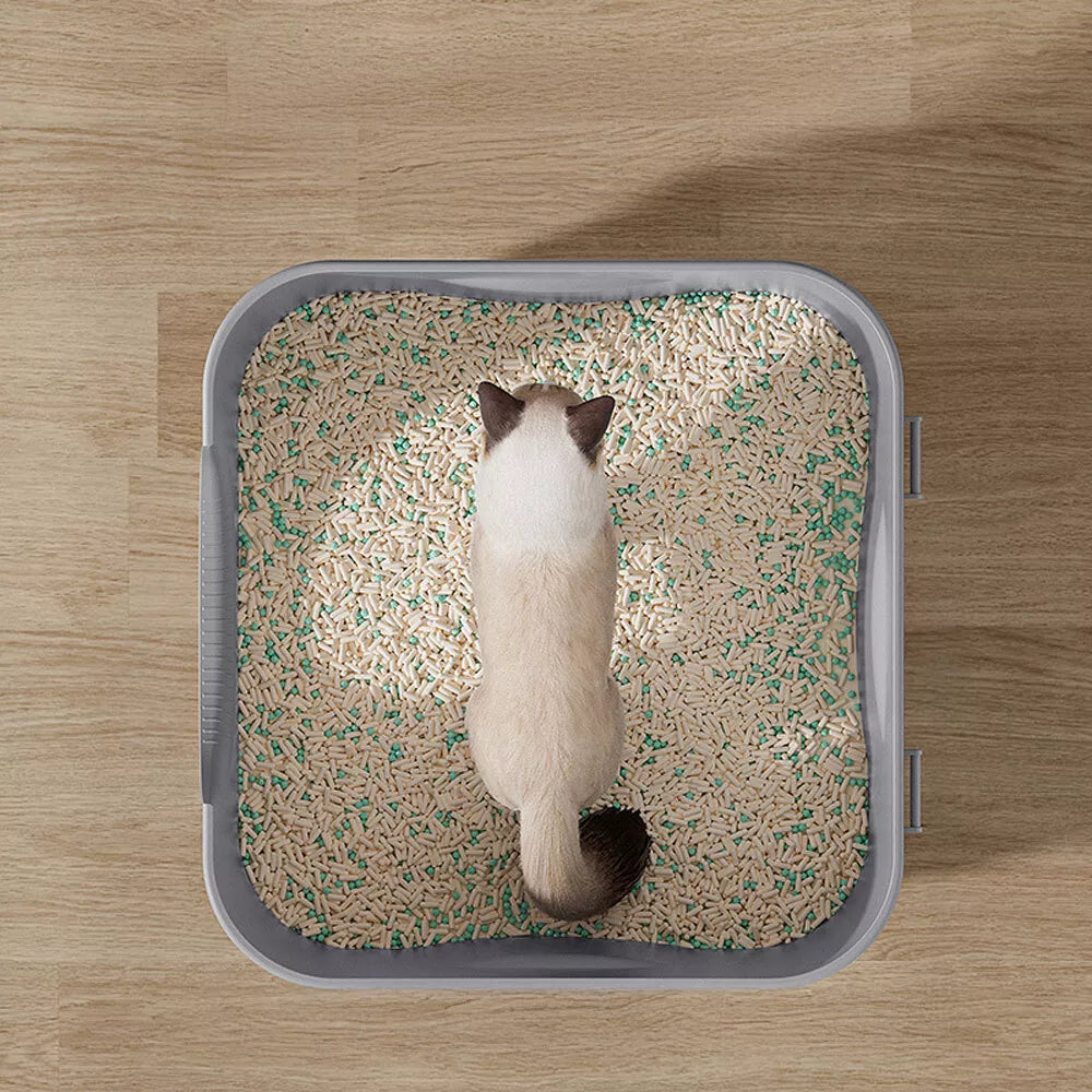 Tieker Enclosed Hooded Cat Litter Box Large Cat Litter Tray Kitten Pet Loo Pan