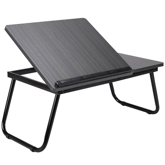 Adjustable Laptop Bed Desk with Cup Holder (Black)
