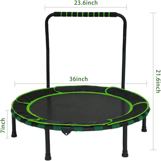 36''Mini Foldable Trampoline with Safety Padded Protective Cover Indoor & Outdoor for Kids