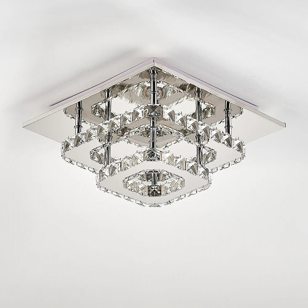 Modern Double-tiers Median-size Crystal LED Ceiling Light