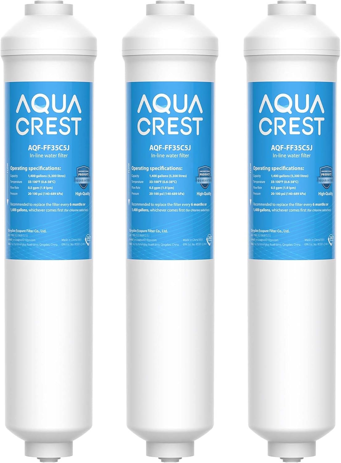 Pack of 3 Water Filter Replacement for Samsung® DA29-10105J Fridge Water Filter, DA29-10105J HAFEX/EXP, DA99-02131B, DA2010CB Fridge Freezer Water Filter