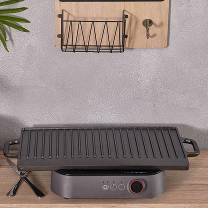 Double Sided BBQ Griddle Plate 44x23cm Non Stick Coating and Flat Surface for Gas and Electric Hobs