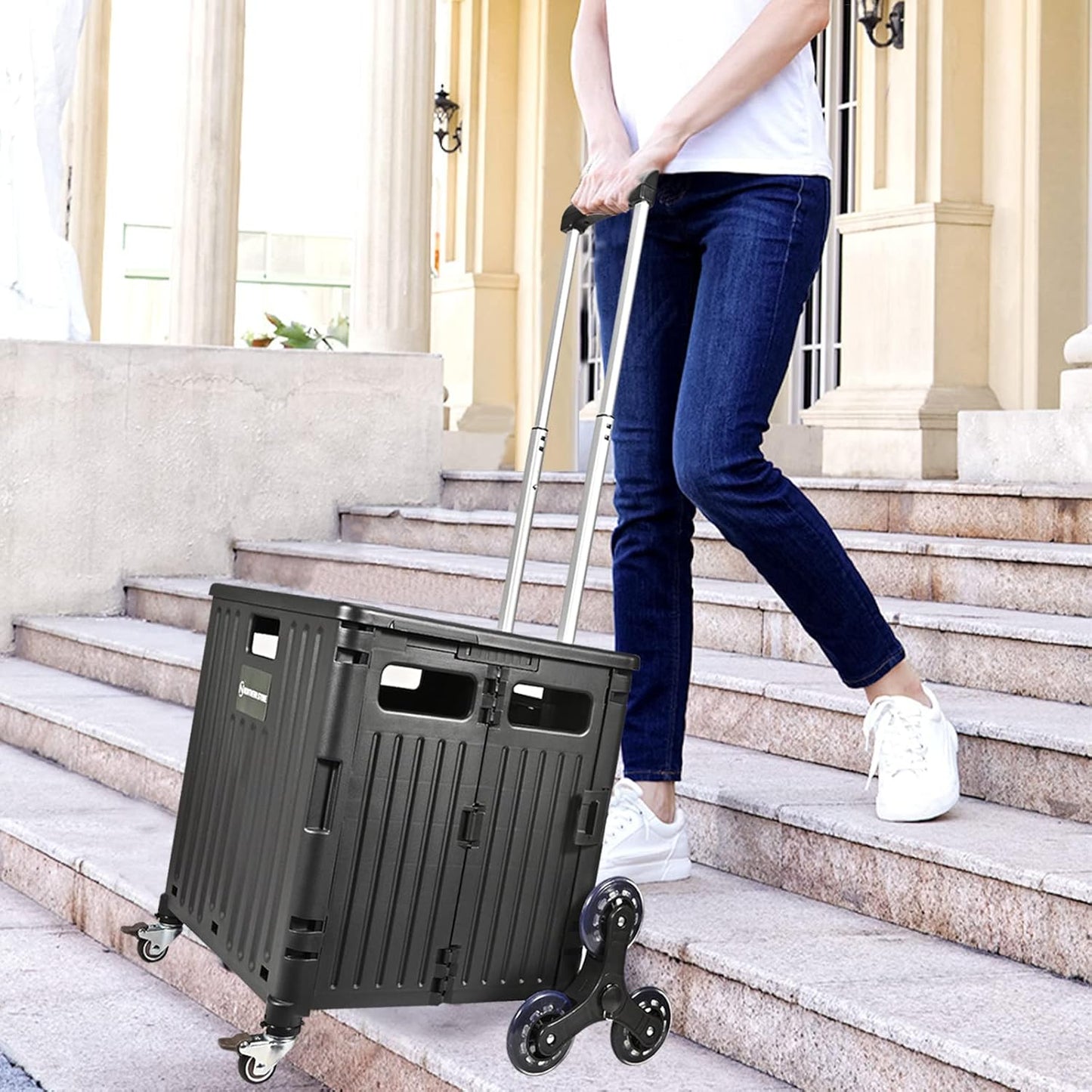 NORTHERN STONE Folding Shopping Trolley Cart, 65L Capacity