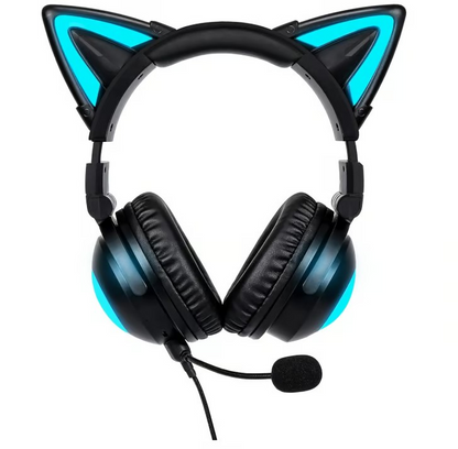 MIKO-V Wireless Cat Ear Headphones with Attachable HD Mic & Mic mute button gaming for PS5, Xbox & PC