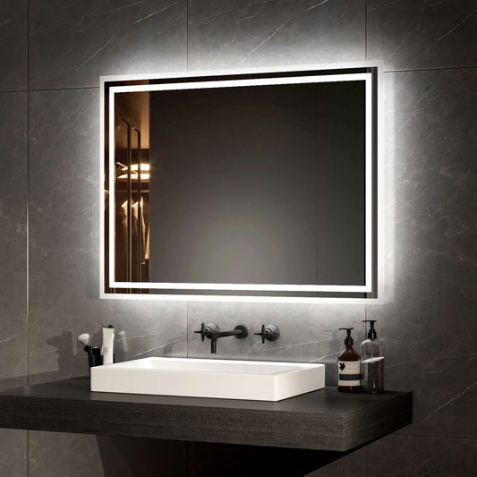 LED Bathroom Mirror with Double LED Light Strips