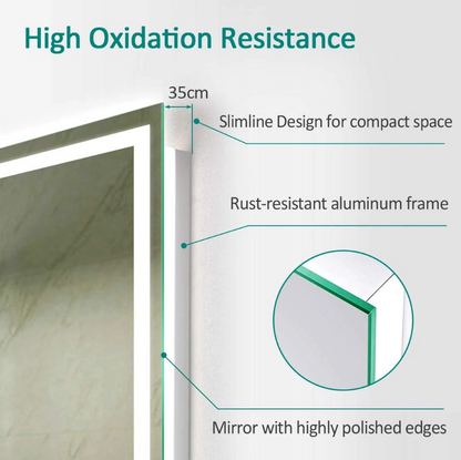 LED Bathroom Mirror with Double LED Light Strips