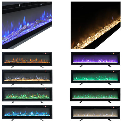 40" inch Electric Fireplace 9 Colour LED Flame Effect Heater With Remote Control