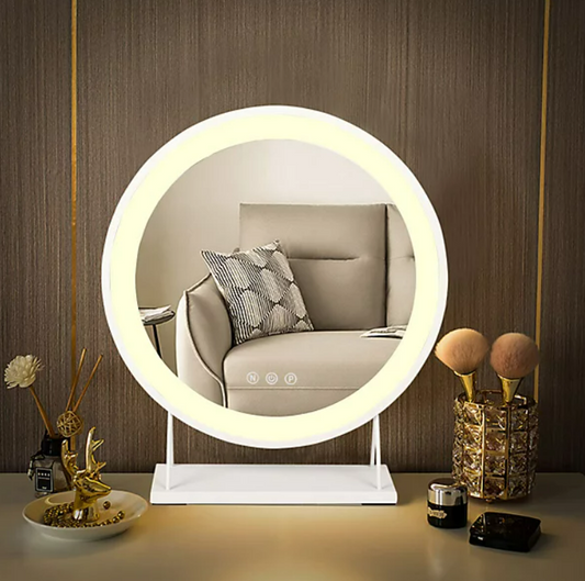 Round Hollywood Vanity Makeup Mirror with LED Lights Dimmable Touch Screen