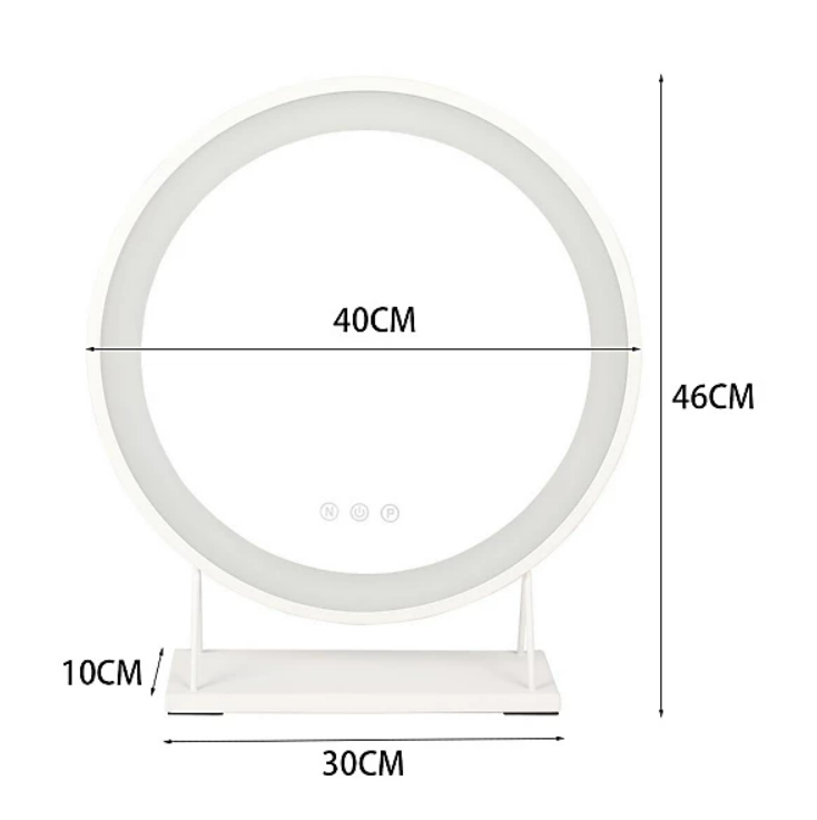 Round Hollywood Vanity Makeup Mirror with LED Lights Dimmable Touch Screen