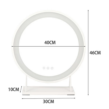 Round Hollywood Vanity Makeup Mirror with LED Lights Dimmable Touch Screen
