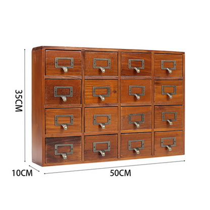 Living & home Retro Wooden Drawer Organzier Box
