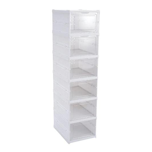 6 Tier Foldable Shoe Storage Box Unit