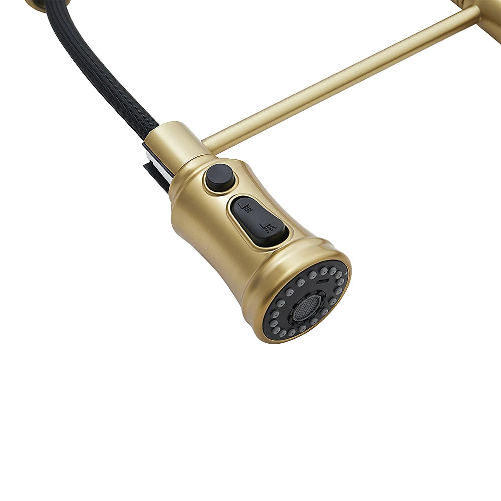 Gold Stainless Steel Side Lever Kitchen Spring Neck Kitchen Tap Mixer Tap