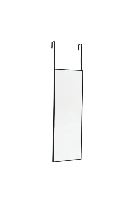 Living and Home 28cm W x 78cm H Black Metal Frame Over the Door Mirror