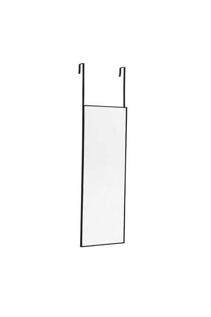 Living and Home 28cm W x 78cm H Black Metal Frame Over the Door Mirror